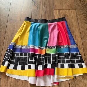 BlackMilk Stay Tuned Skater Skirt TV Test Pattern - Rare Museum - Size S EUC